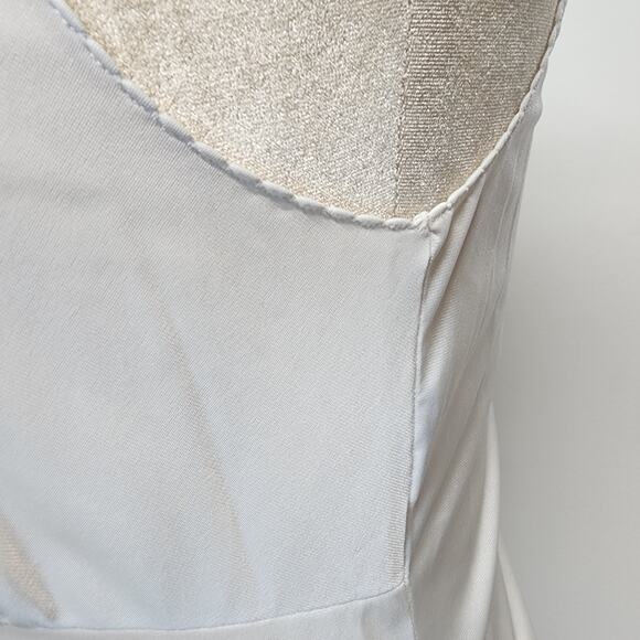 Vintage Vanity Fair Tricot Nylon Slip Nightgown Size 36 S Ivory Midi V-neck Bow - Picture 9 of 16